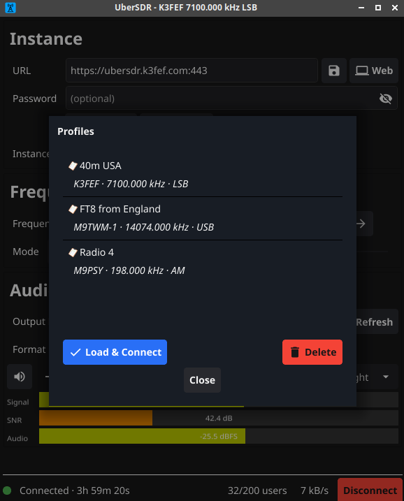Minimal Audio Client Audio Options