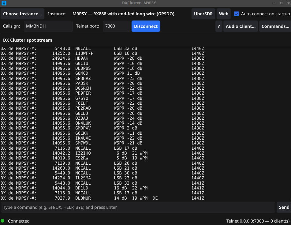 DX Cluster Desktop Client